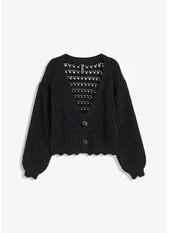 Ajour-Strickjacke aus reiner Baumwolle, bonprix