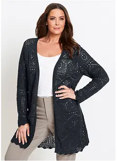 Ajour Longstrickjacke, bonprix