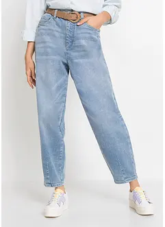 Jean barrel taille haute, coton, bonprix