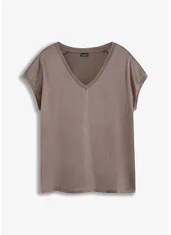 Shirt mit Satineinsatz, bonprix