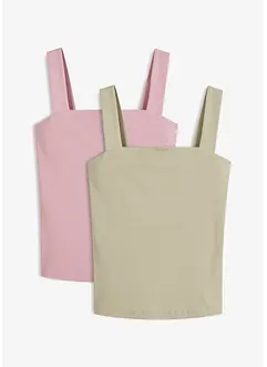 Ripp-Top aus Bio-Baumwolle (2er Pack), bonprix