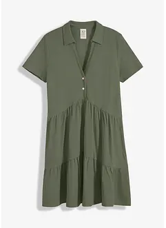 Shirtkleid mit Polokragen aus Biobaumwolle, bonprix