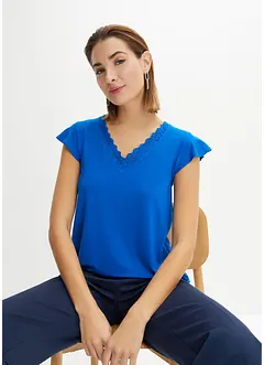 T-shirt à dentelle en viscose extensible, bonprix
