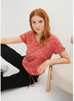 Bedrucktes T-Shirt mit Bindeband, bonprix