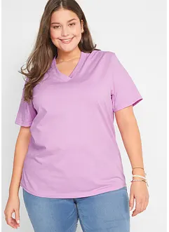 Weites Long-Shirt mit V-Ausschnitt, Kurzarm (5er Pack), bonprix