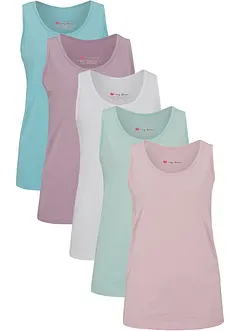 Long-Top aus reiner Baumwolle (5er Pack), bonprix
