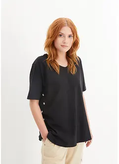 T-shirt à boutons sur le côté, coton, bonprix