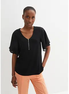 T-shirt avec manches en crêpe, bonprix