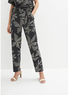 Pantalon taille élastiquée avec lien à nouer, bonprix