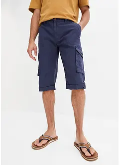 Regular Fit Cargo-Long-Bermuda mit Leinen, bonprix