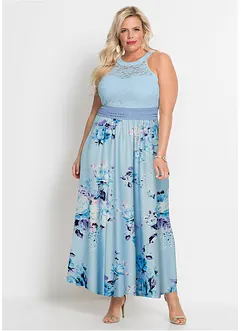 Sommer-Maxikleid mit Blumen-Print und Spitze, bonprix