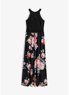 Sommer-Maxikleid mit Blumen-Print und Spitze, bonprix