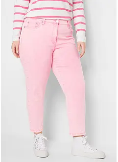Verkürzte Twill-Hose im Used-Look, bonprix