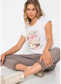 T-Shirt mit Federdruck, bonprix