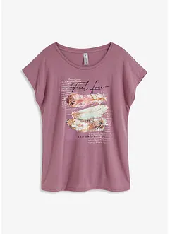T-Shirt mit Federdruck, bonprix