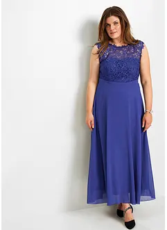 Robe longue avec empiècement dentelle, bonprix