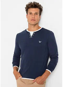 2 in 1 Shirt (2er Pack), Langarm, bonprix