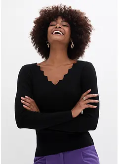 Pull avec un décolleté ondulé, bonprix