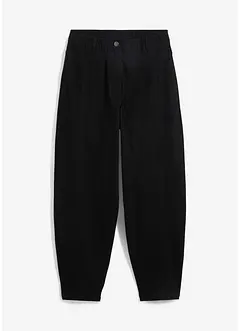 High Waist Barrel-Twillhose mit vorverlegten Seitennähten und Bequembund, bonprix