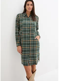 Robe-chemise en flanelle à carreaux, bonprix