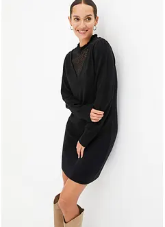 Robe en maille avec dentelle, bonprix