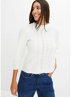 Pull manches 3/4 à détails ajourés, bonprix