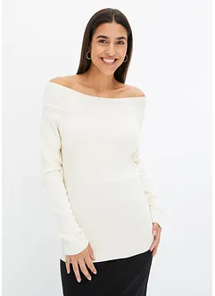 Off-Shoulder-Ripp-Pullover, bonprix