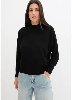 Oversized Feinstrick-Pullover mit Stehkragen, bonprix