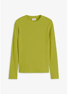 Geripptes Langarmshirt aus reiner Baumwolle, bonprix