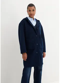 Manteau court aspect laine à capuche, bonprix