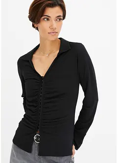 Crepe-Shirt mit Raffung, bonprix