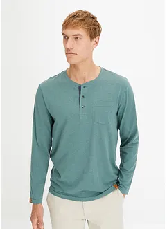 Henleyshirt, Langarm aus reiner Bio-Baumwolle, bonprix