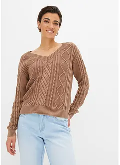 Strickpullover mit Cable Knit, bonprix