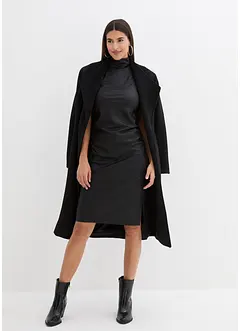 Lederimitat-Kleid mit Drapierung, bonprix