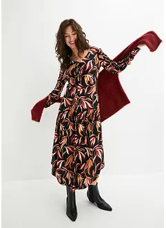 Robe midi en léger crêpe de viscose, bonprix