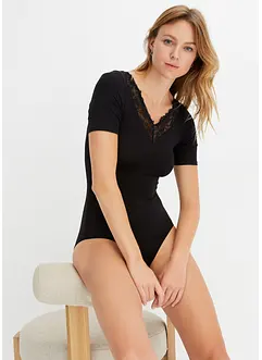 Body manches courtes en modal et dentelle, bonprix