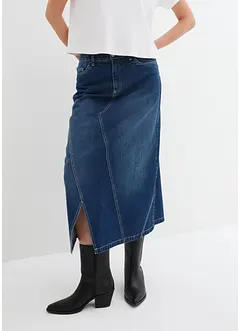 Jupe asymétrique en jean extensible, bonprix