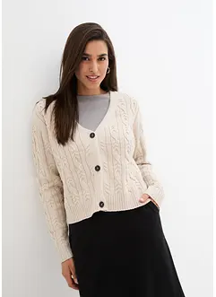 Strickjacke mit Zopfmuster, bonprix