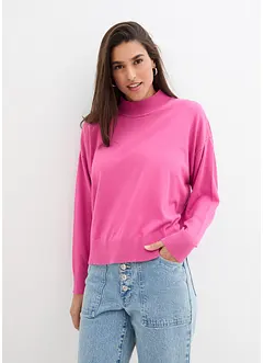 Oversized Feinstrick-Pullover mit Stehkragen, bonprix