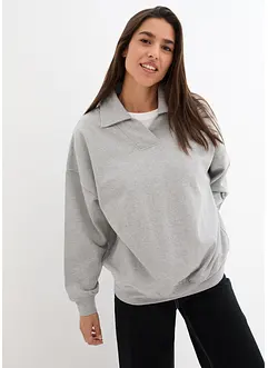 Sweat-shirt col polo et encolure en V, bonprix