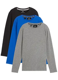 Langarmshirt mit Bio Baumwolle (3er-Pack), bonprix