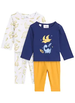 Baby Langarmshirt und Hose (4-tlg.Set), bonprix