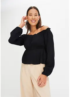 Blouse Carmen, effet froissé, bonprix