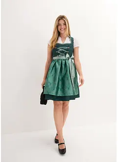 Dirndl mit Stehkragen, knieumspielend (2-tlg. Set), bonprix