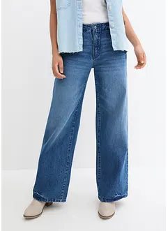 Wide Leg Jeans Mid Waist, Stretch, bonprix