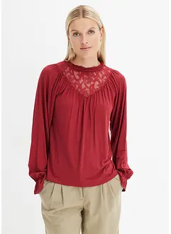 Langarmshirt mit Spitze, bonprix