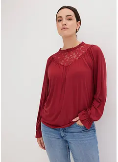 Langarmshirt mit Spitze, bonprix