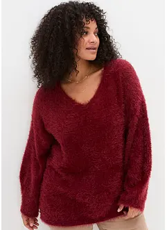 Pullover mit kuscheligem Federgarn, bonprix