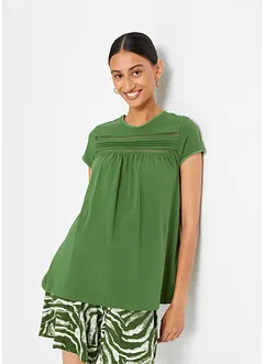 T-shirt en coton avec dentelle, bonprix