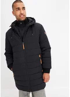 Lange Steppjacke mit Kapuze und Windfang, bonprix